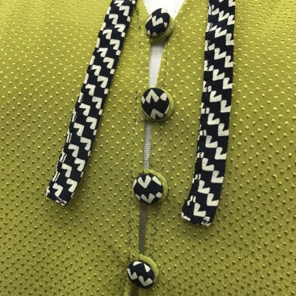 Derek Lam Silk Lime Green Peasant Tie Elastic Waist Midi Shift Dress S/US4/IT40 - Picture 3 of 13